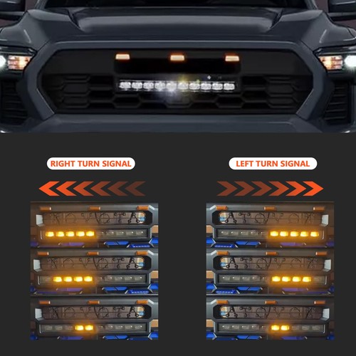 Black Front Bumper Grille Fit For TACOMA 2024+ Grill With LED&Light Bars nelP - Bild 4 von 10