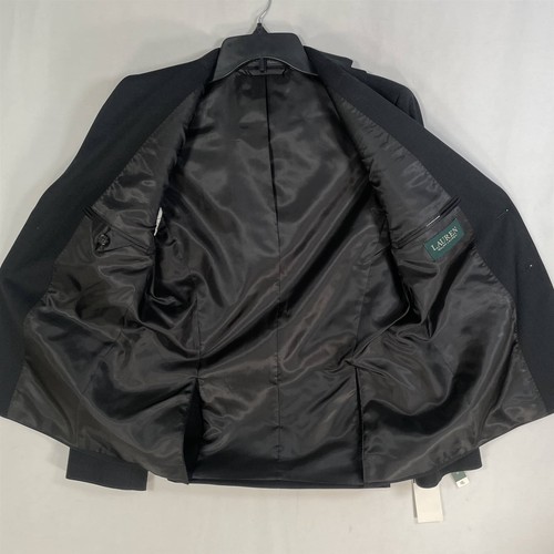 Ralph Lauren Suit Jacket Boys 16R Black Double Vent 3 Button Cuffs - Picture 3 of 16