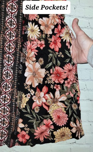 24/7 Women's Black Floral V-Neck Sleeveless Mini Dress Size Medium - 第 4/4 張圖片