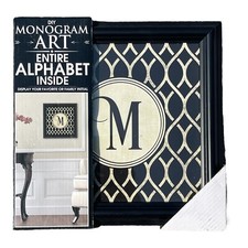 Pick Your Letter MONOGRAM Framed Wall Art Entire Alphabet Included BLACK NEW NIB