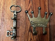 VINTAGE PAIR HEAVY VICTORIAN BRASS HANGERS CIRCA 1880