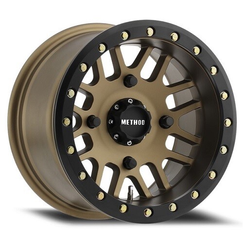 14x10-method-mr406-utv-beadlock-bronze-w-black-ring-wheels-4x156-2mm