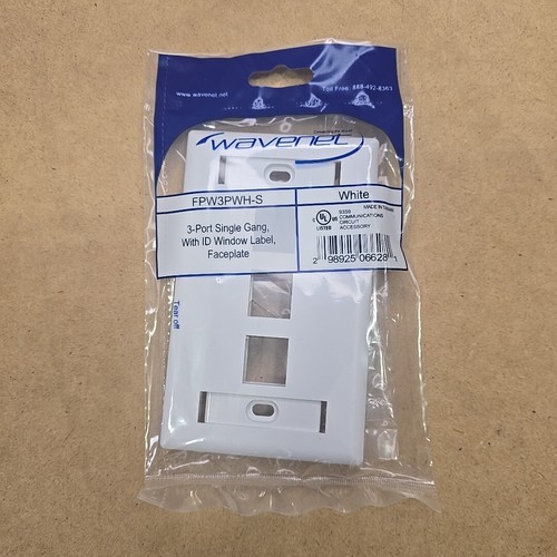 Wavenet FACE-3-WH-S Fp03pwh-SPK Faceplate 25 Pk White