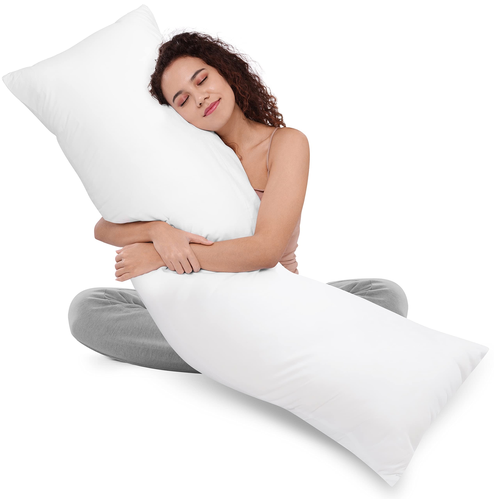 For Adults White 20 X 54 Inch Long Pillow For Sleeping Large