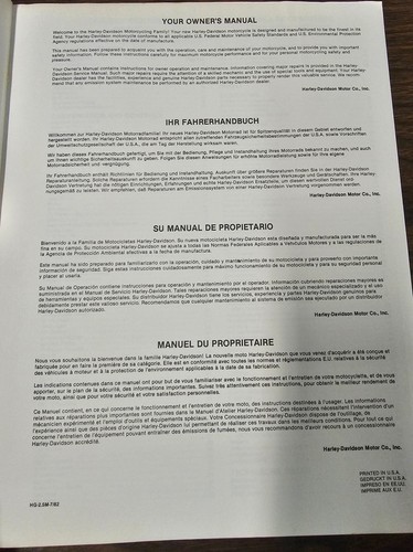 Harley Davidson 1983 International Shovelhead FL/FX 4-Speed Owners Manual - Picture 2 of 10