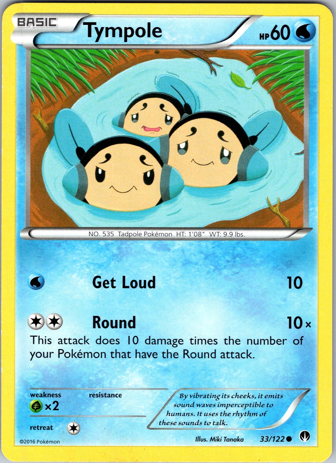 Pokemon TCG Tympole XY BREAKpoint 33/122 Regular Common Card NM