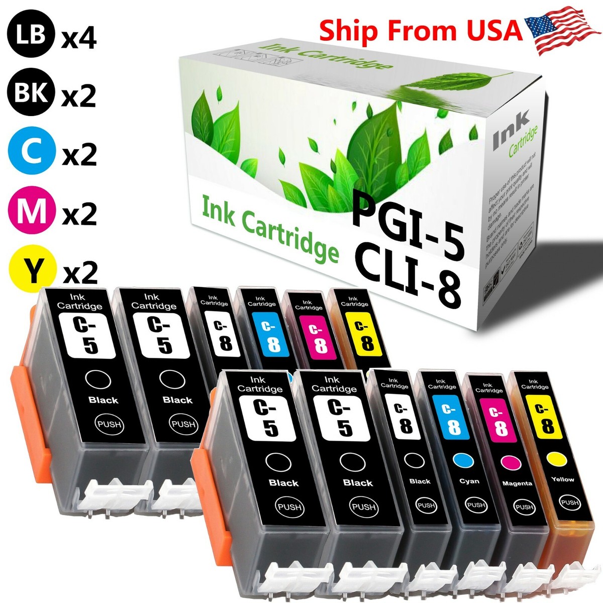 4 Cartouches D'Encre Noire Compatibles Canon MP600 - Série PGI5 BK - Neuf Sous Emballage