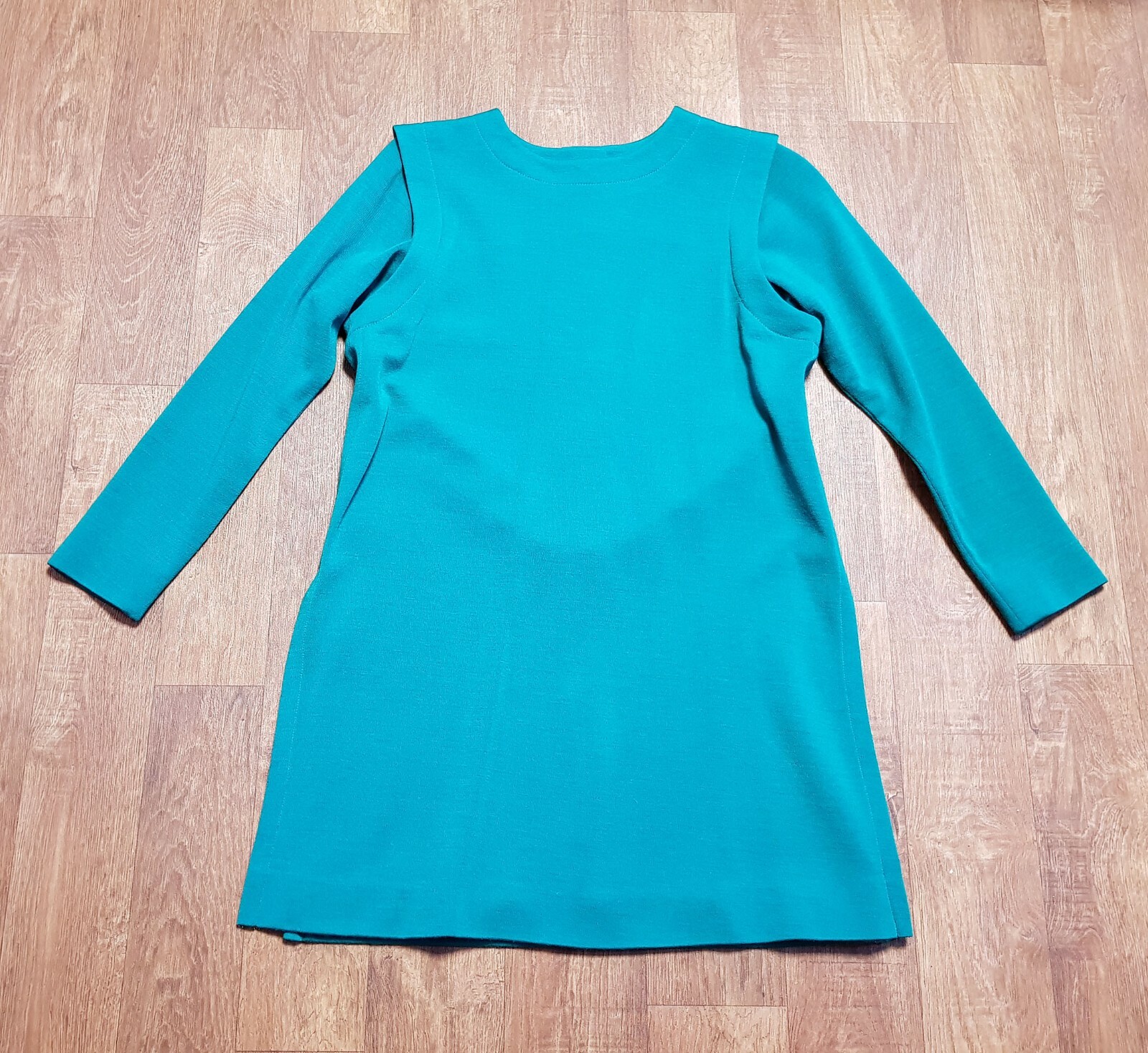 SAINT LAURENT Abito YSL Mini abito tunica verde anni 80 vintage YSL Rive Gauche taglia UK 12