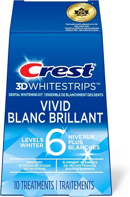 Crest 3D White No-Slip Professional Effect Whitestrip Teeth Whitening 10 Packs