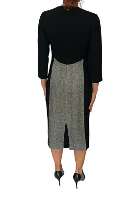 その他 micha MICHAEL KORS Italy $1290 Black Gray Tweed Wool 3/4 Sleeve Sheath