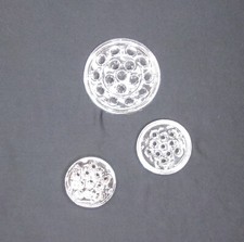 Lot/3   Asstd. 16  11-Hole Flower Frogs Clear Glass Vintage Stem Holders - B