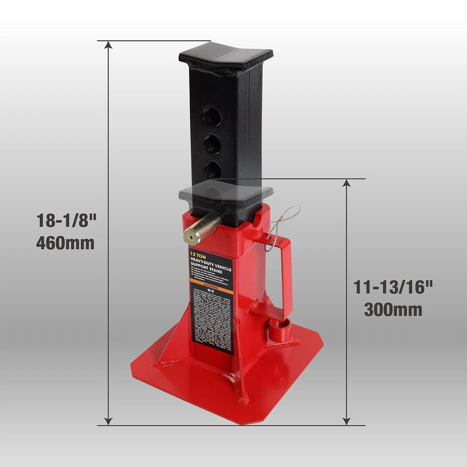 BIG RED 12 Ton Torin Heavy Duty Pin Type Professional Car Jack Stand with Lock - Image 2 of 4