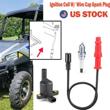 Ignition coil w/ Wire Cap & Spark plug for Polaris Ranger 500 Crew Midsize 2013