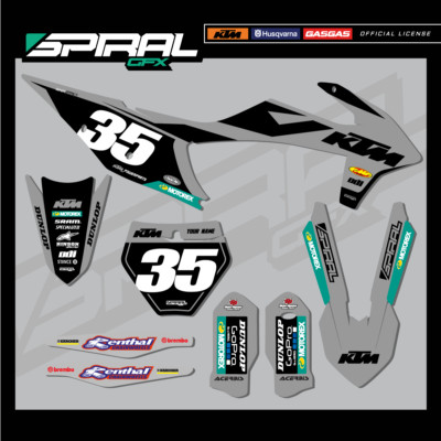 Custom Mx Grafik Kit KTM SXF KTM 350 Grey Brigade 2019 alle Baujahre