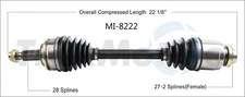 Surtrack Front Driver Left New CV Axle Shaft MI-8222