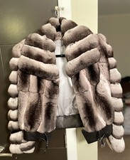 Beautiful New Real Chinchilla Fur Jacket Fits Sizes Medium To Large Us Size 4-10