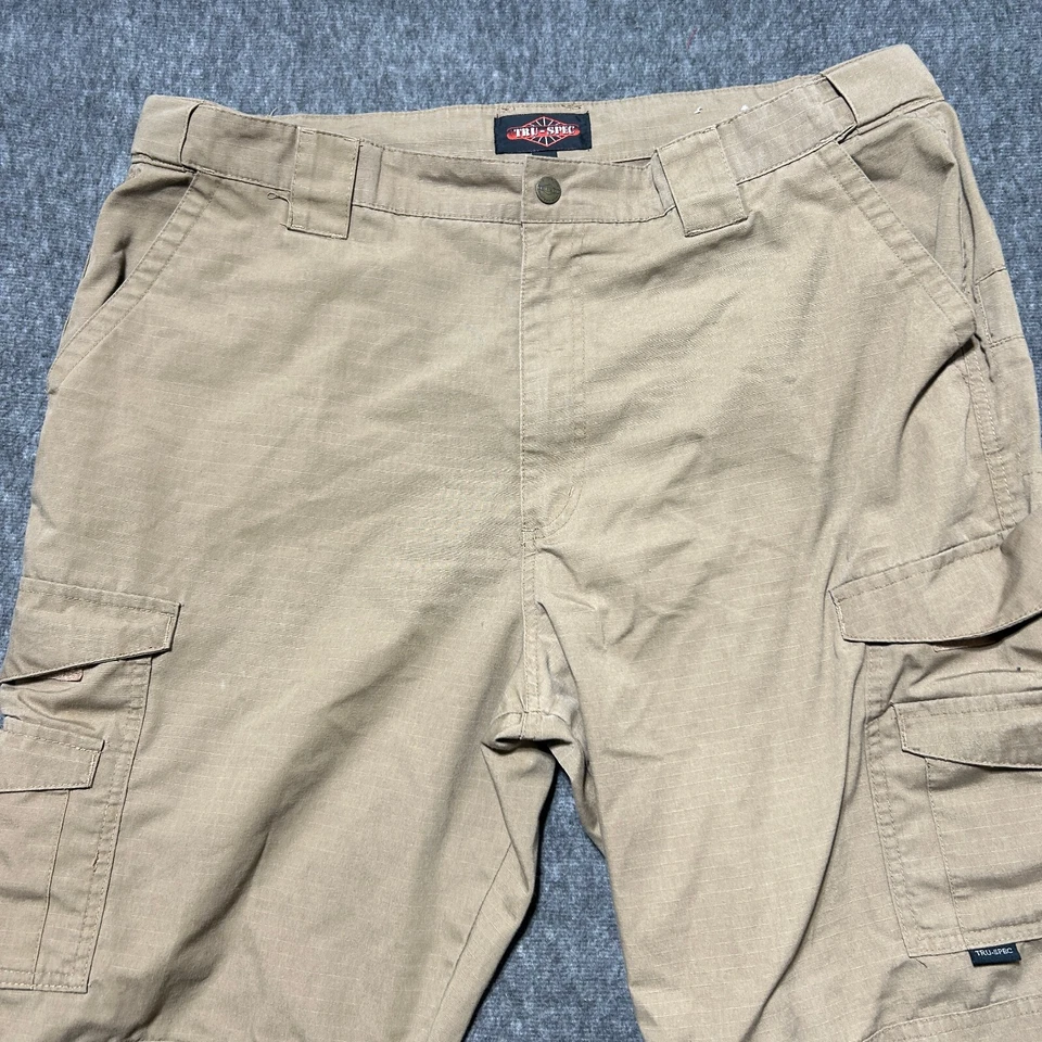 Calça de trabalho Tru-Spec Ripstop lona cáqui uniforme tático bege 40/34 - Imagem 3 de 4