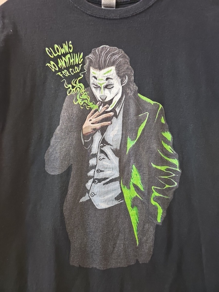 Vintage Heath Ledger Dark Knight Joker Smoking T-Shirt Size Medium