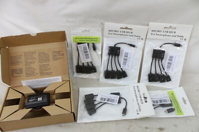 6 New Unopened Micro Usb Hub Lot Smartphone Tablet Amazon 2.0 4-Port Ultra Mini