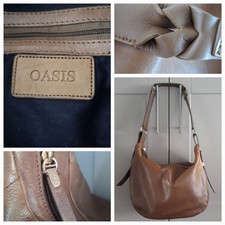 Oasis Khaki Leather Shoulder Bag