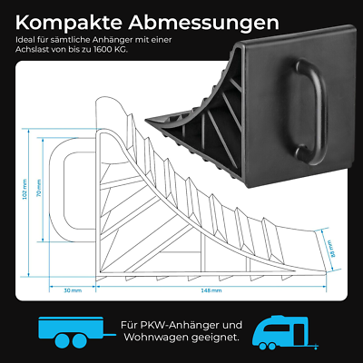 Lntyq Unterlegkeil, 2 Stück Anti Rutsch Block Unterlegkeile Auto Unterlegkeil Auto Radkeil Für