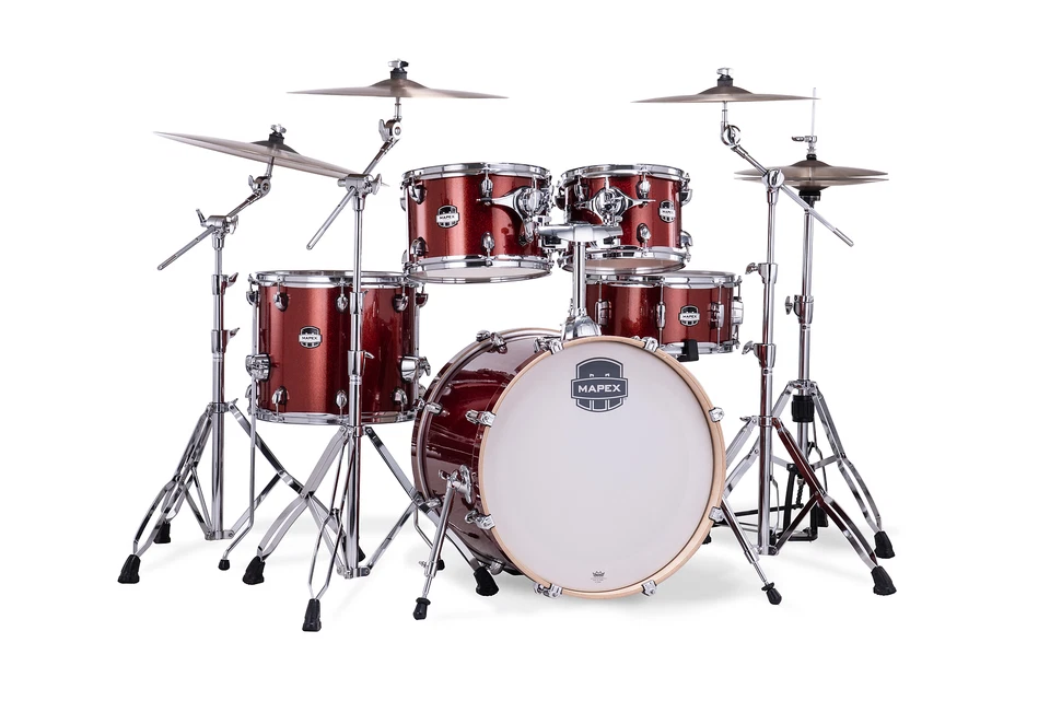 Mapex Mars Blood Orange Sparkle Fusion Drums Shells 20_10_12_14_14x6.5 | Dealer - Image 4 of 4