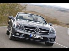 Cars front grey mercedes benz sl Desk Mat Stitched