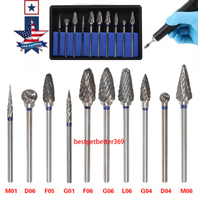 10Pieces/Kit Tungsten Carbide.HP Bur Grinding Polishing Dental Lab Jewelry Alloy