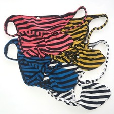 K703 CW Tanga Bikini Underwear Contoured Pouch Poly Cotton Spandex Wider Stripes