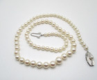 Mikimoto Sterling Silver Graduated Pearl Strand Necklace 19" [N102] — photo 1