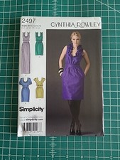 Simplicity 2497 Cynthia Rowley Dress Sewing Pattern Misses Size 4-12 Uncut