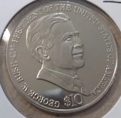 Republic Of Liberia Coin 10.00 Dollar Coin 2004 Mint Condition Winning Bidder... - Image 1 of 3