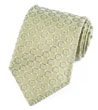 Daniel Cremieux Men's Gold Tie with Geometric Square Pattern 60"L x 3.5"W EUC