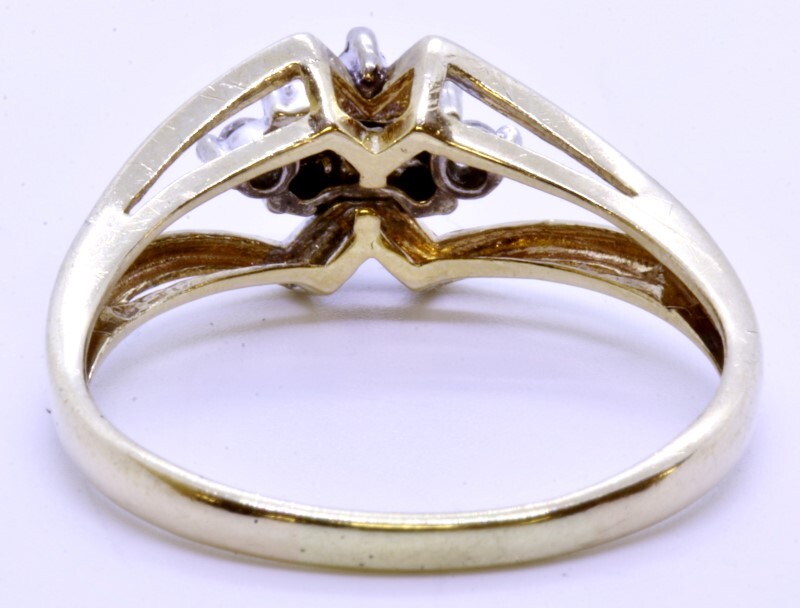 Exquisite 14K Solid Yellow Gold Unique Split Shan… - image 7