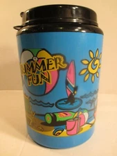 Betras USA Giant Travel Mug Water Bottle 52 oz. Summer Fun Blue No Straw