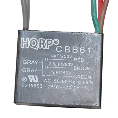 HQRP Motor Capacitor CBB61 4uf+2.5uf+4uf 5-Wire for Hampton Bay Ceiling Fans