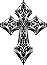 Gothic Cross Car Bumper Sticker Decal
