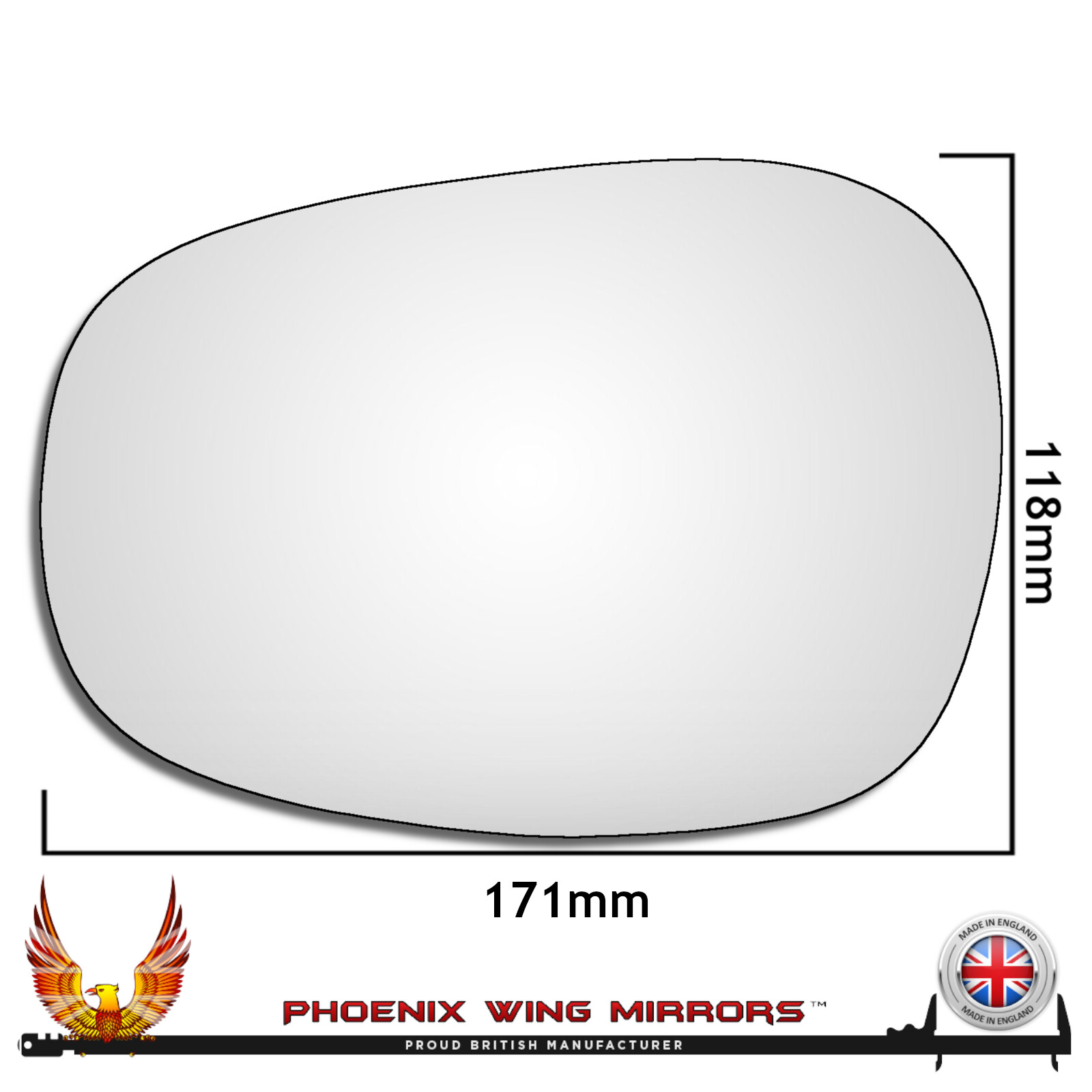 Left Hand Passenger Side BMW 3 Series 2008-2013 Convex Wing Door Mirror Glass