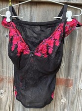 Y2K Vintage Secret Treasures Bustier Black Corset Lingerie Top Panties 40DD/10