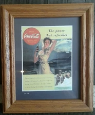 Vintage ad COCA COLA 1939 The Pause That Refreshes woman by the ocean