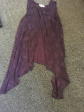 Top lungo foderato prugna John Rocha taglia 10