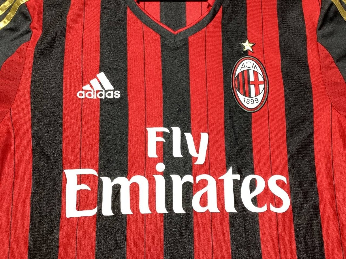 AC MILAN 2013 2014 Home Football Shirt Soccer Jersey Adidas Sz S