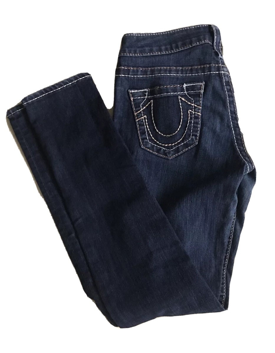 トゥルーレリジョン True Religion Jeans Size 27 Inseam 30” Cotton Blend Pockets Zipper