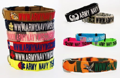 Collares y correas de 1" bordados personalizados SOLO TEXTO para perros! ¡Hecho en Estados Unidos! ¡Envío 24 horas! - Imagen 6 de 29