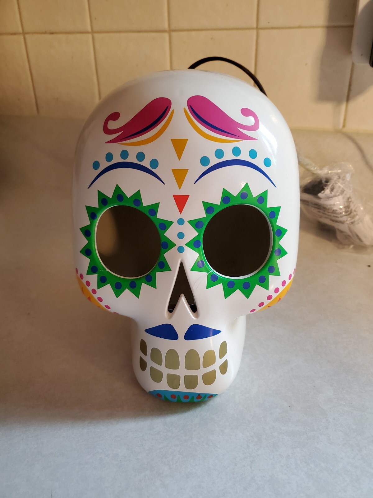 Night Light - Day of the Dead Sugar Skull - New - Multicolored - 7" x 6"