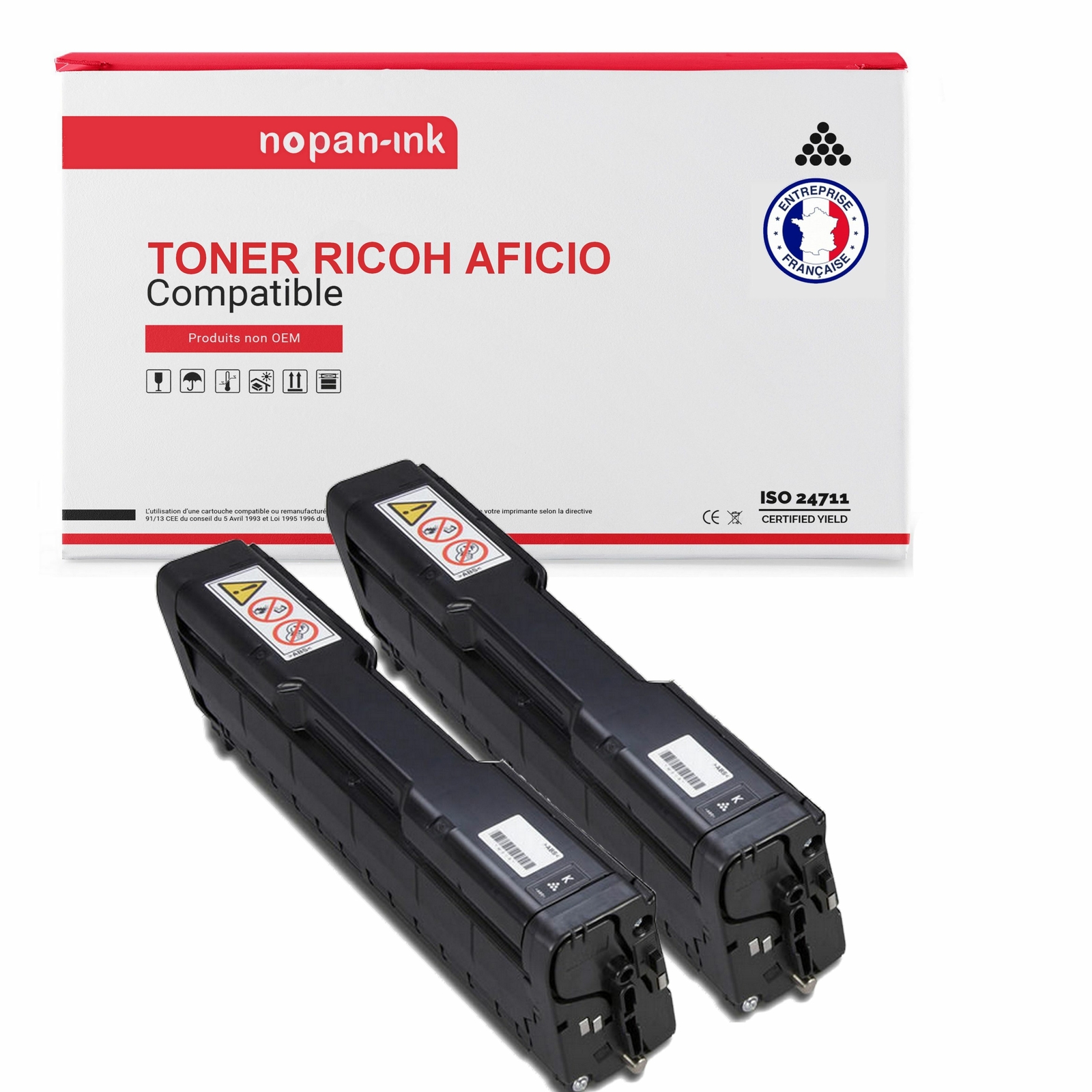 Toner RICOH 407383 noir compatible SPC352E x2 cartouche encre imprimante laser NOPAN-INK