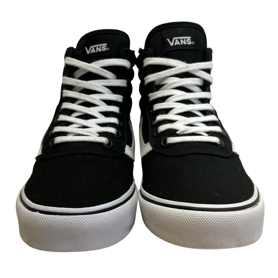 Zapatillas altas con cordones Vans Sk8-Hi para mujer de lona blancas y negras talla 6,5 Foto 2 de 4