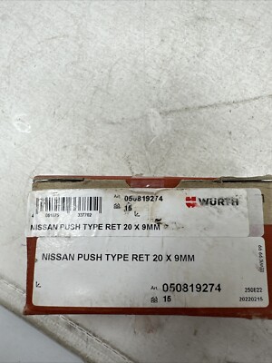 Wurth 050819274 Nissan push type 9 mm x 20 mm, quantity 15, FREE SHIPPING!