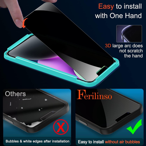 2 Protezioni De Pantalla Cristal Vidrio Templado Para Iphone 14, Iphone 13 6.1" - Foto 6 di 8