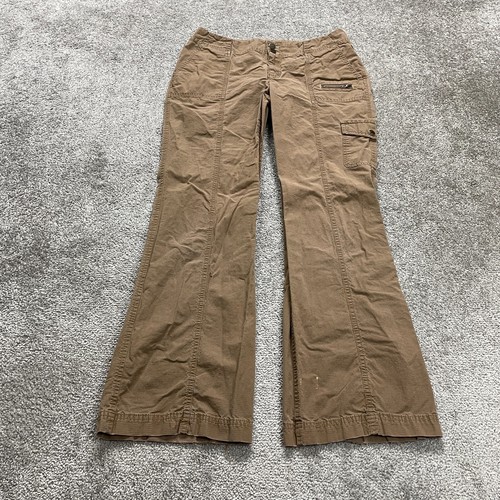Eddie Bauer Vashon Fit Cargo Pants Womens 8 Brown Bootcut Mid Rise Casual 32x30
